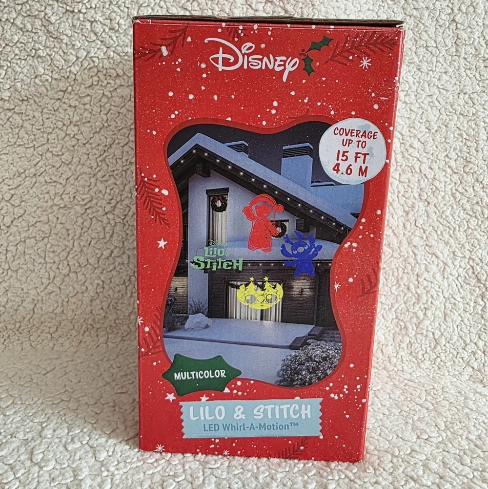 New Disney Lilo & Stitch Christmas Whirl- a- motion LED Light Show Projector